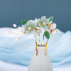 Luxury Crystal Pearl Hair Comb Clip Hairpin For Women Rhinestone Leaf Flower Hair Clip Pin Band Hanfu Chinese Style Hairpin Comb