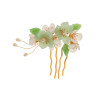 Luxury Crystal Pearl Hair Comb Clip Hairpin For Women Rhinestone Leaf Flower Hair Clip Pin Band Hanfu Chinese Style Hairpin Comb
