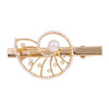 Luxury Crystal Hairpins For Women Alloy Golden Hollow Out Sea Snail Shape Duckbill Clips Fringe Hair Barrettes Wedding Hairpin