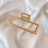 New Korea Trendy Geometric Square Gold Color Stainless Steel Hair Claw Cross Hairclip Hairpin Headwear Women Hair Accessories