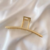 New Korea Trendy Geometric Square Gold Color Stainless Steel Hair Claw Cross Hairclip Hairpin Headwear Women Hair Accessories