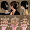 Large Hair Claw Geometric Hollow Metal Shark Clip Hairpin for Women Girls Korean Pearl Crystal Popular Hair Catches Headwear Large Hair Claw Geometric Hollow Metal Shark Clip Hairpin for Women Girls Korean Pearl Crystal Popular Hair Catches Headwear