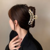 Large Hair Claw Geometric Hollow Metal Shark Clip Hairpin for Women Girls Korean Pearl Crystal Popular Hair Catches Headwear Large Hair Claw Geometric Hollow Metal Shark Clip Hairpin for Women Girls Korean Pearl Crystal Popular Hair Catches Headwear
