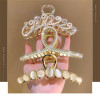 Large Hair Claw Geometric Hollow Metal Shark Clip Hairpin for Women Girls Korean Pearl Crystal Popular Hair Catches Headwear Large Hair Claw Geometric Hollow Metal Shark Clip Hairpin for Women Girls Korean Pearl Crystal Popular Hair Catches Headwear