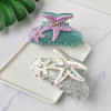 Muweordy Starfish Hair Clips for Women Rhinestone Acrylic Crab Hair Clip Travel Vacation Jewelry Shark Clip Popular Hair Catches