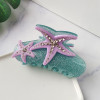 Muweordy Starfish Hair Clips for Women Rhinestone Acrylic Crab Hair Clip Travel Vacation Jewelry Shark Clip Popular Hair Catches