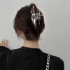 Y2k Geometric Claw Clips Women Large Metal Silver Color Korean Fashion Shark Hair Clips Grab Clamps Girls Hair Accessories Y2k Geometric Claw Clips Women Large Metal Silver Color Korean Fashion Shark Hair Clips Grab Clamps Girls Hair Accessories