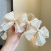 Fashion Mesh Tulle Large Bow Grab Clip Elegant Retro Female Net Yarn Ponytail Braid Claw Clip Hair Accessories Gift Headdress