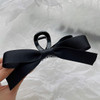 Elegant Black Satin Bow Hair Clip Ladies Women Korean Large Hair Claw Hairpin Frosted Shark Clip Hair Accessories