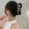 New Black Leaf Rhinestone Hair Claw Morning Glory Crystal Hair Clip Exquisite Elegant Women's Hair Grip Clip Hair Accessoires