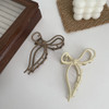 Hollow Bowknot Grab Frosted Temperament Metal Hair Clip Grasp Clip Urban Lady Wind Bow Coil Hair Claw Korean Hair Accessories