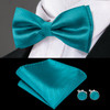 Hi-Tie Brand Silk Pre-tied Men's Bow Tie Hanky Cufflinks Set Bowtie for Male Jacquard Solid Paisley Floral Wedding Business Gift