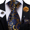 Green and Golden Paisley Silk Ties for Men Brooch Pin Handkerchief Cufflinks Business Wedding Party Suits Groom Accessories Gift