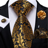 Green and Golden Paisley Silk Ties for Men Brooch Pin Handkerchief Cufflinks Business Wedding Party Suits Groom Accessories Gift