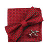 3PC Mens Bowtie Set Fashion Dot Solid Polyester Bow Tie Handkerchief Cufflinks Bar Party Wedding Business Daily Wear Accessories