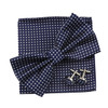 3PC Mens Bowtie Set Fashion Dot Solid Polyester Bow Tie Handkerchief Cufflinks Bar Party Wedding Business Daily Wear Accessories