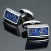 AS High quality blue apple Cufflinks new fashion jewelry enamel crystal clover Cufflinks men's Wedding Shirt badge pin gift