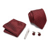 Necktie Hanky Cufflinks Tie Clips Set for Men Formal Wedding Party Silk Business Jacquard Floral Tie