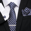 Necktie Hanky Cufflinks Tie Clips Set for Men Formal Wedding Party Silk Business Jacquard Floral Tie