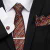 Necktie Hanky Cufflinks Tie Clips Set for Men Formal Wedding Party Silk Business Jacquard Floral Tie