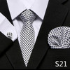 Fashion Brand Festive Present Tie Pocket Squares Cufflink Set Necktie For Men Shirt Accessories Gold Plaid