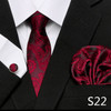 Fashion Brand Festive Present Tie Pocket Squares Cufflink Set Necktie For Men Shirt Accessories Gold Plaid