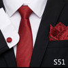 Fashion Brand Festive Present Tie Pocket Squares Cufflink Set Necktie For Men Shirt Accessories Gold Plaid