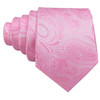 Classic Peach Pink Ties For Men Exquisite Paisley Necktie Handkerchief Cufflink Set Groom Gift Business Designer Barry.Wang 6012