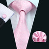 Classic Peach Pink Ties For Men Exquisite Paisley Necktie Handkerchief Cufflink Set Groom Gift Business Designer Barry.Wang 6012