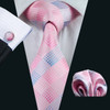 Classic Peach Pink Ties For Men Exquisite Paisley Necktie Handkerchief Cufflink Set Groom Gift Business Designer Barry.Wang 6012