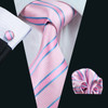 Classic Peach Pink Ties For Men Exquisite Paisley Necktie Handkerchief Cufflink Set Groom Gift Business Designer Barry.Wang 6012