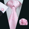 Classic Peach Pink Ties For Men Exquisite Paisley Necktie Handkerchief Cufflink Set Groom Gift Business Designer Barry.Wang 6012