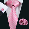 Classic Peach Pink Ties For Men Exquisite Paisley Necktie Handkerchief Cufflink Set Groom Gift Business Designer Barry.Wang 6012
