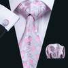Classic Peach Pink Ties For Men Exquisite Paisley Necktie Handkerchief Cufflink Set Groom Gift Business Designer Barry.Wang 6012