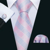 Classic Peach Pink Ties For Men Exquisite Paisley Necktie Handkerchief Cufflink Set Groom Gift Business Designer Barry.Wang 6012