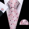 Classic Peach Pink Ties For Men Exquisite Paisley Necktie Handkerchief Cufflink Set Groom Gift Business Designer Barry.Wang 6012