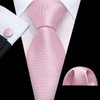 Classic Peach Pink Ties For Men Exquisite Paisley Necktie Handkerchief Cufflink Set Groom Gift Business Designer Barry.Wang 6012