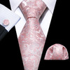 Classic Peach Pink Ties For Men Exquisite Paisley Necktie Handkerchief Cufflink Set Groom Gift Business Designer Barry.Wang 6012