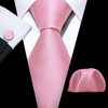 Classic Peach Pink Ties For Men Exquisite Paisley Necktie Handkerchief Cufflink Set Groom Gift Business Designer Barry.Wang 6012
