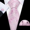 Classic Peach Pink Ties For Men Exquisite Paisley Necktie Handkerchief Cufflink Set Groom Gift Business Designer Barry.Wang 6012