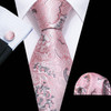Classic Peach Pink Ties For Men Exquisite Paisley Necktie Handkerchief Cufflink Set Groom Gift Business Designer Barry.Wang 6012
