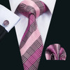 Classic Peach Pink Ties For Men Exquisite Paisley Necktie Handkerchief Cufflink Set Groom Gift Business Designer Barry.Wang 6012