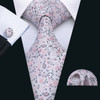 Classic Peach Pink Ties For Men Exquisite Paisley Necktie Handkerchief Cufflink Set Groom Gift Business Designer Barry.Wang 6012