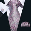 Classic Peach Pink Ties For Men Exquisite Paisley Necktie Handkerchief Cufflink Set Groom Gift Business Designer Barry.Wang 6012