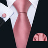 Classic Peach Pink Ties For Men Exquisite Paisley Necktie Handkerchief Cufflink Set Groom Gift Business Designer Barry.Wang 6012