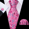 Classic Peach Pink Ties For Men Exquisite Paisley Necktie Handkerchief Cufflink Set Groom Gift Business Designer Barry.Wang 6012