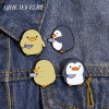 Cartoon Penguin Enamel Pin Badge Chick Knife Animal Cute Brooch Jewelry Women Lapel Backpack Gift Wholesale