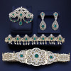 Sunspicems Chic Algeria Bride Jewelry Sets 18K Gold Color Caftan Belt Brooch Earring Hairchain Morocco Women Wedding Bijoux Gift
