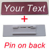 70*20MM Customizable Brooches Pin Personalized Engraved Your Text Logo Business ID Plate Steel Metal Tag Customized Name Badges