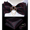 Dibangu Men's Pink Solid Self Tie Bow Tie Pocket Square Cufflinks Brooch Set for Wedding Groom Marriage Business Party Bowties